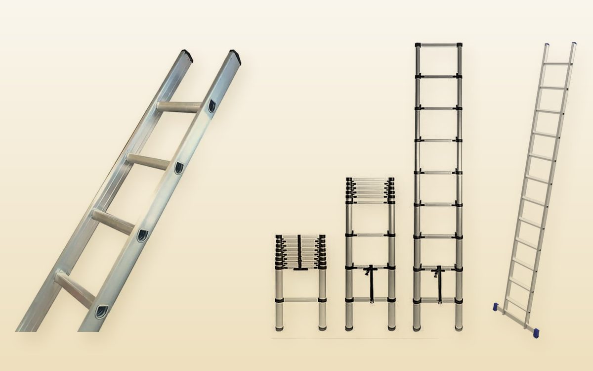 Aluminium single, telescopic and extension ladders