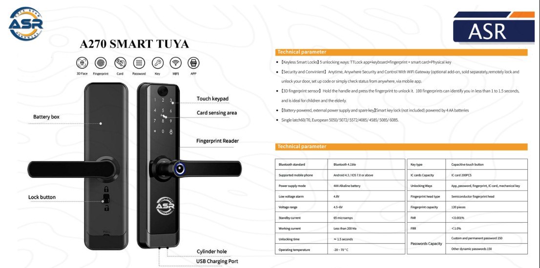 ASR A270 Smart Lock - image 4