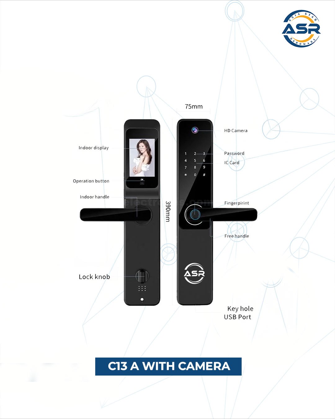 ASR C13A Smart Lock with Camera