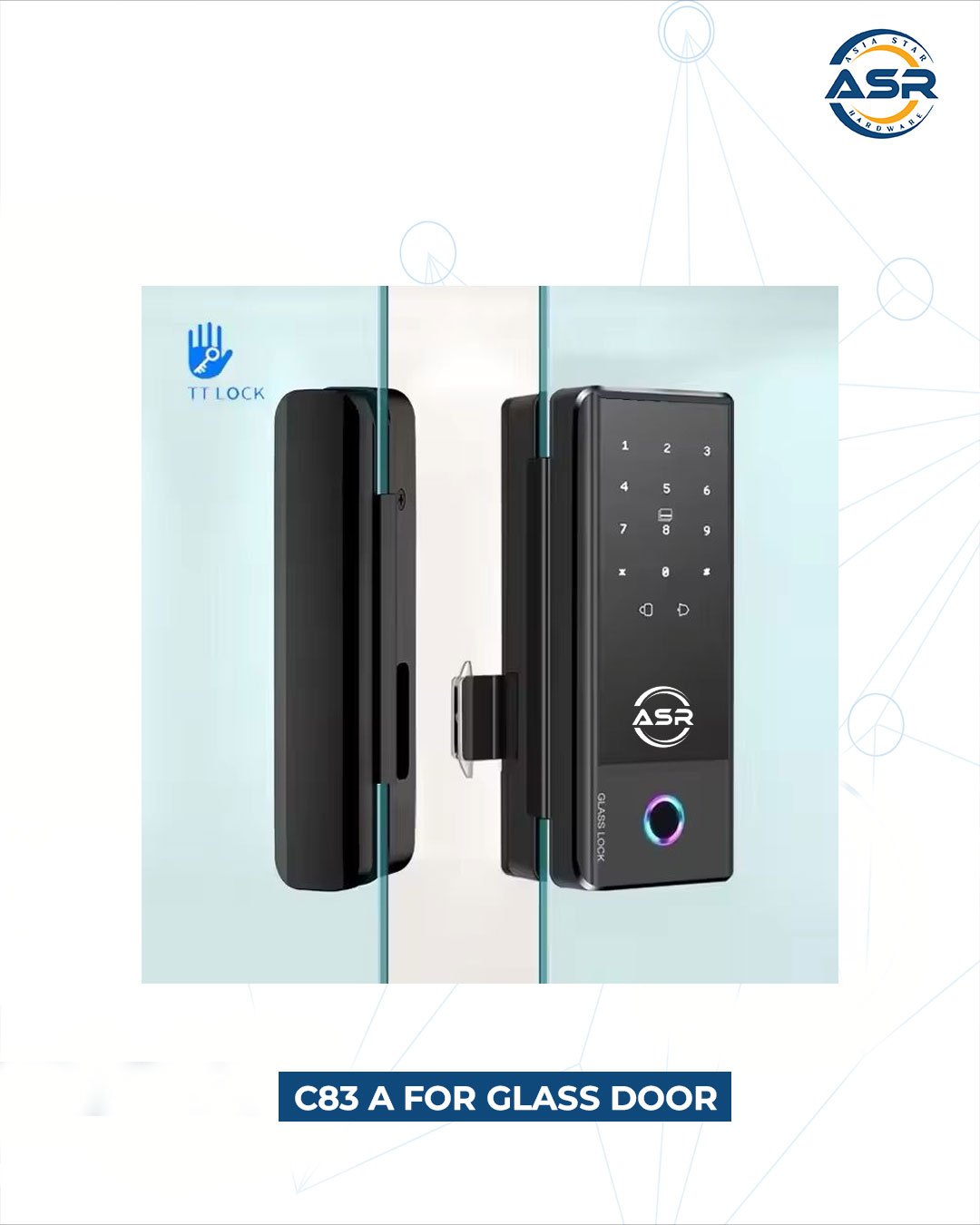 ASR C83A Smart Lock for Glass Door