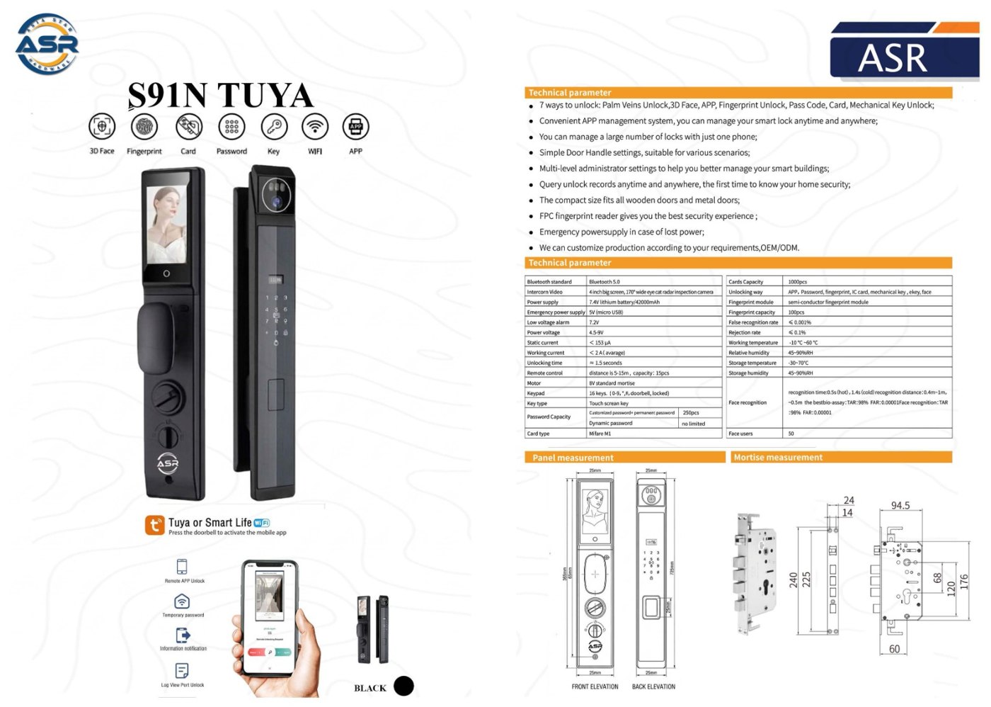 ASR S91N Tuya Smart Lock with Camera - image 4