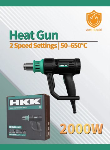 2000W Electric Heat Gun – HKK 50–650°C Dual Temperature Tool